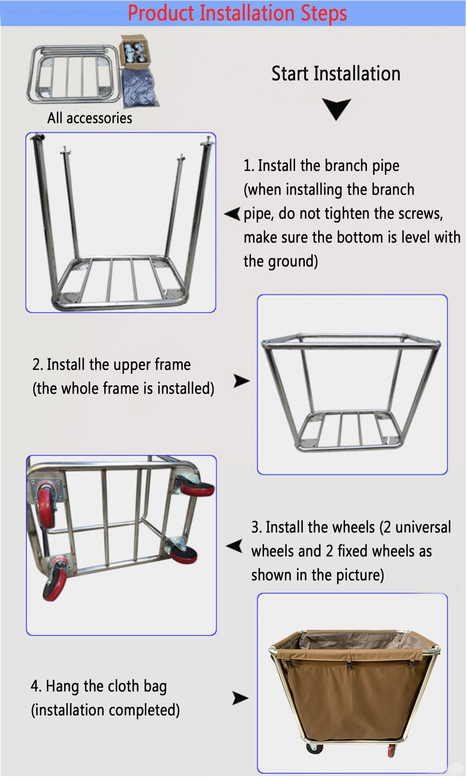 Carrello portabiancheria resistente con ruote, cesto commerciale per vestiti e asciugamani sporchi, borsa rimovibile, durevole, versatile, ideale per uso domestico e aziendale