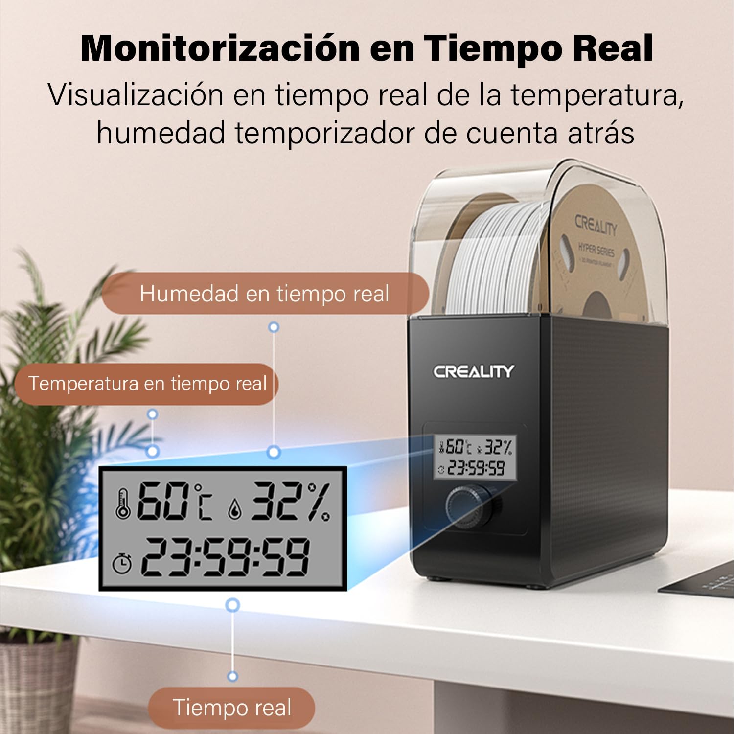 Scatola per l'asciugatura dei Filamenti, Disidratatore di Filamenti per Stampanti 3D Creality con Ventola, Scatola Asciutta per Mantenere il Filamento Asciutto Durante la Stampa 3D