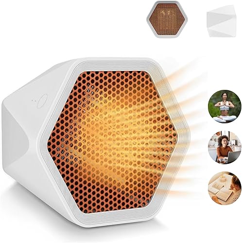 Miniatura 2 de Ventilador de calentador de espacio portátil, calentadores eléctricos de escritorio rápidos y confiables para uso en interiores, mini calentador