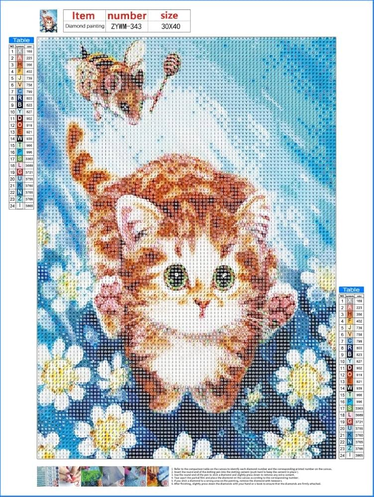 Amazon | ダイヤモンドアートペインティングキット、猫ダイヤモンド