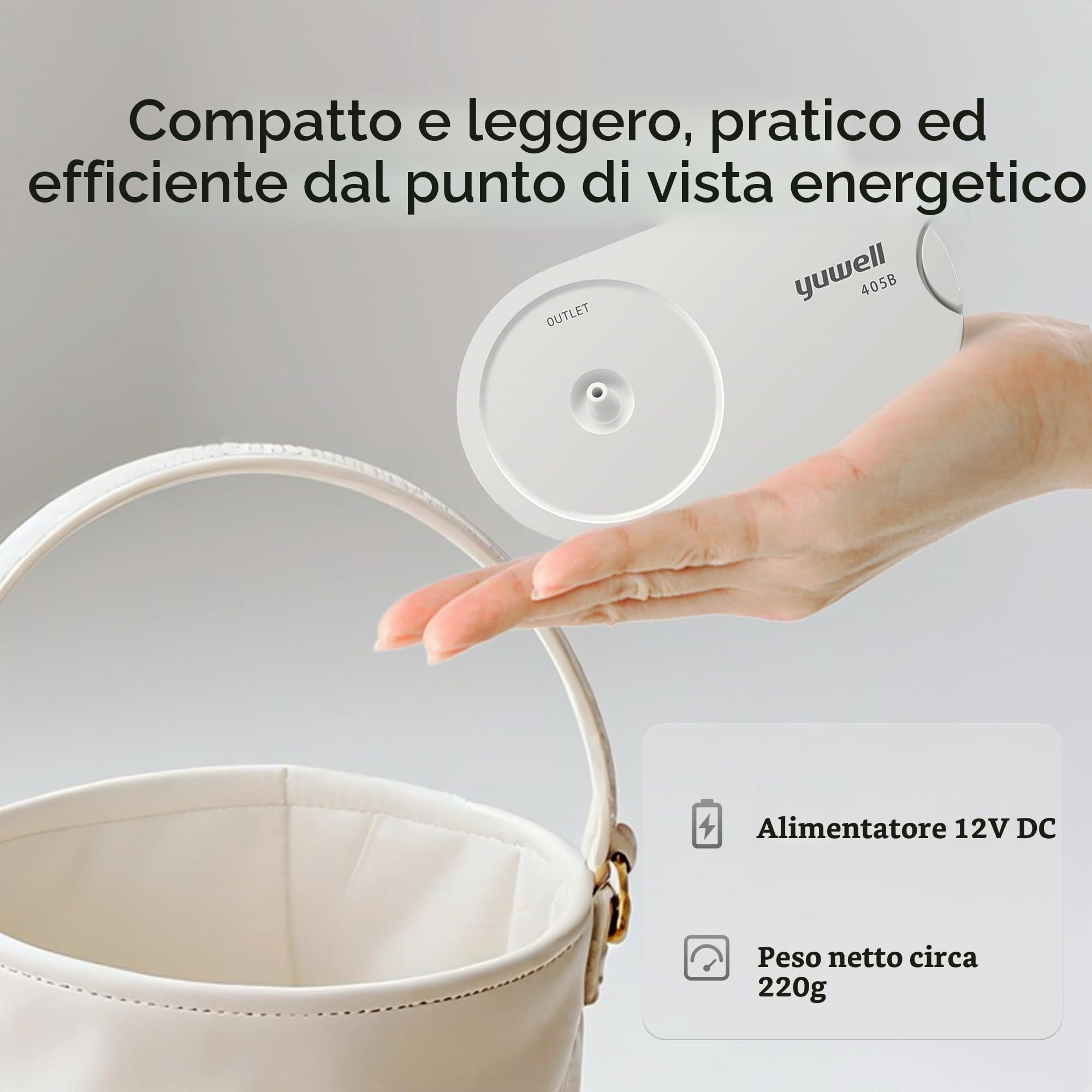 yuwell Aerosol con Tecnologia ad Aria Compressa Mediante Compressore, Design Leggero e Portatile, per il Trattamento delle Vie Respiratorie, Adatto per Adulti e Bambini, Facile da Pulire (405B)