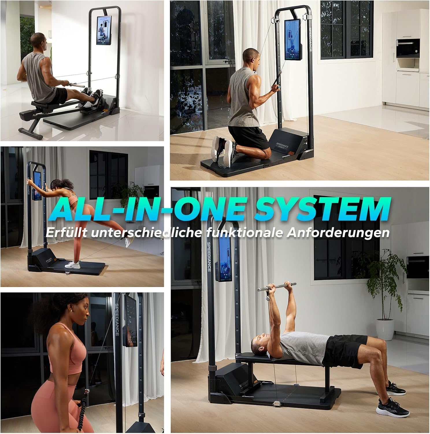 Speediance Smart Home Gym System, Gym Monster Multifunktionale Smith Maschine Home Gym Power Cage, Tragbare Kabelmaschine für Home Workout, Ganzkörper-Krafttraining Fitness