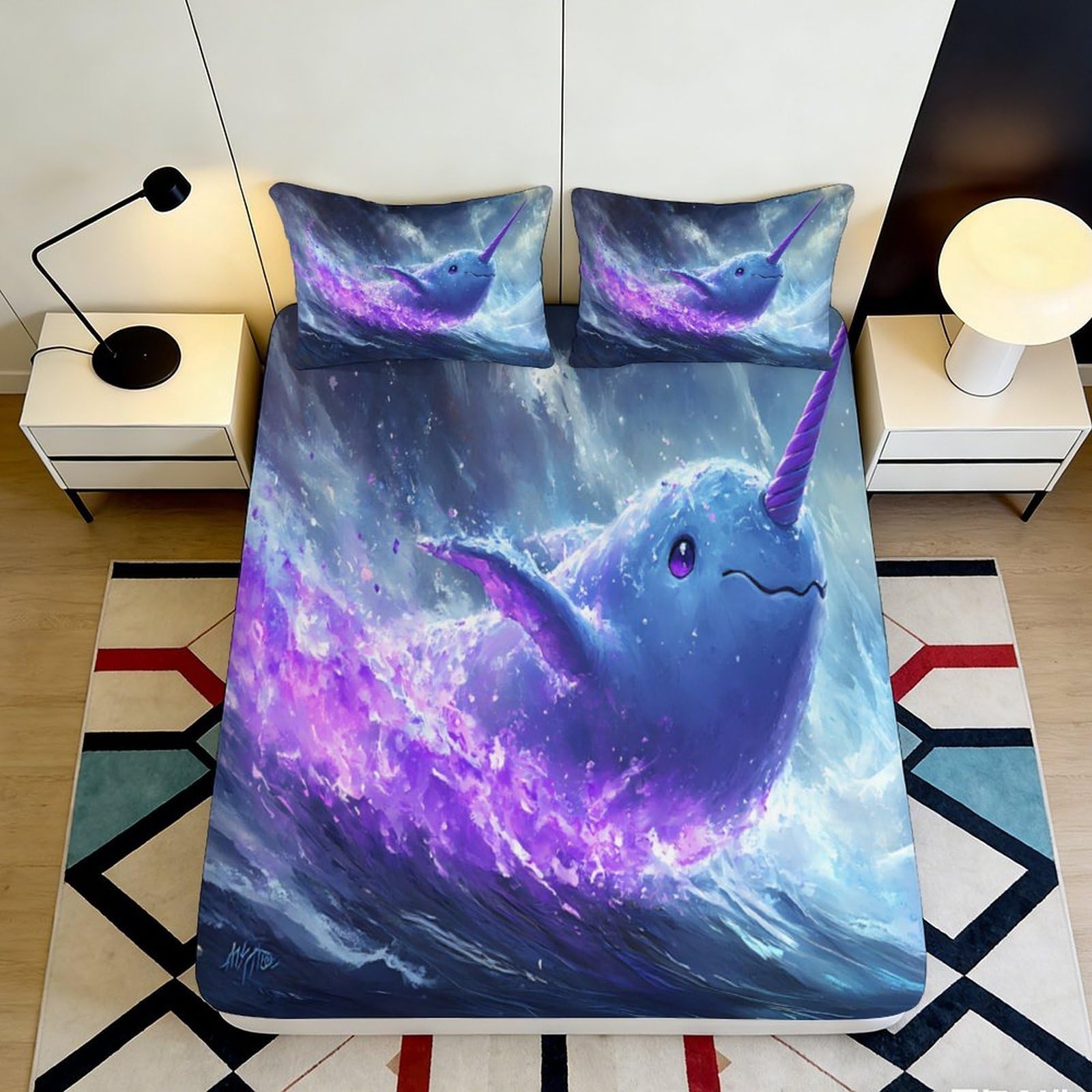 3D Printed Mandala Fitted Sheet Microfiber Deep Pocket Non-Slip Mandala Mattress Fitted Cover for Bedroom 140x200x25cm