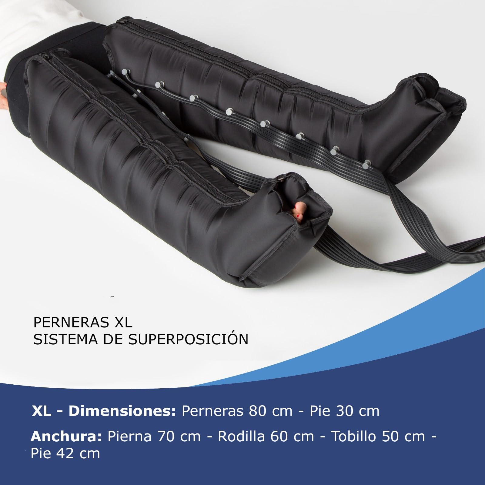 Dinamicamed PRO 8.0 Classic – Máquina de presoterapia para casa con drenaje linfático, 8 cámaras de aire, perneras, faja abdominal y brazalete