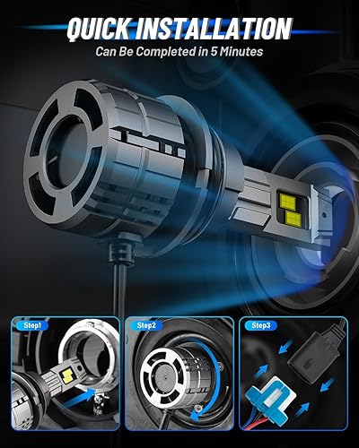 Miniatura 9 de NOVSIGHT Bombillas LED H13 H13 de 40000 lm, 2024 actualizadas 900% ultra brillantes H139008 bombillas LED 6500K blanco frío, reemplazo de bombillas