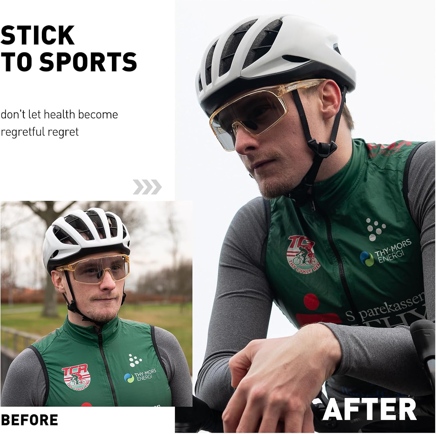 SCVCN Photochromic Cycling Glasses Sport Sunglasses Clear MTB BMX Men Women Running Driving S145 - Image 2