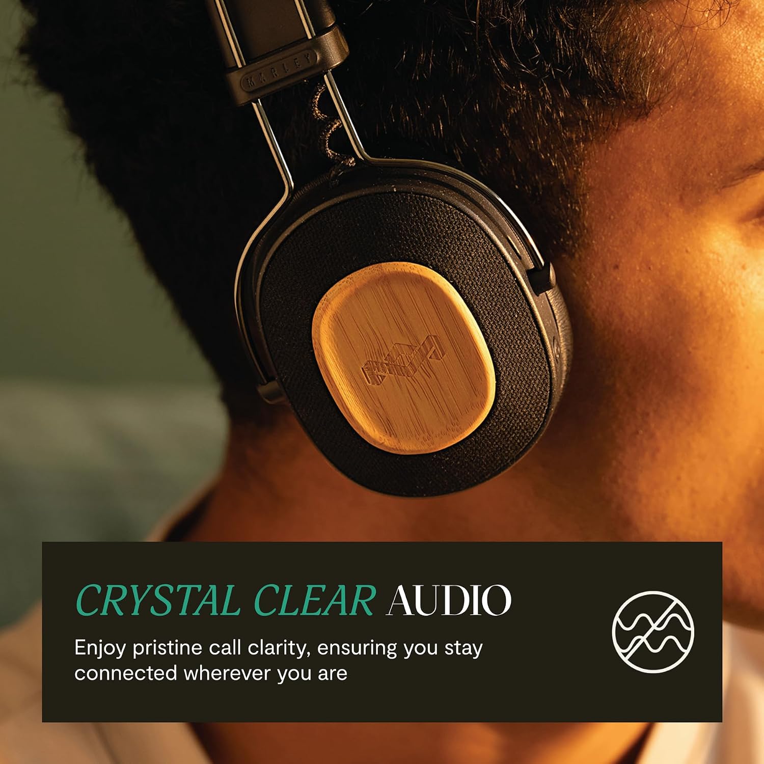 House of Marley Positive Vibration Riddim On-Ear Headphones, 50-Hour Playtime, Quick Charge, Crystal Clear Calls, Sustainable Bamboo (Signature Black)