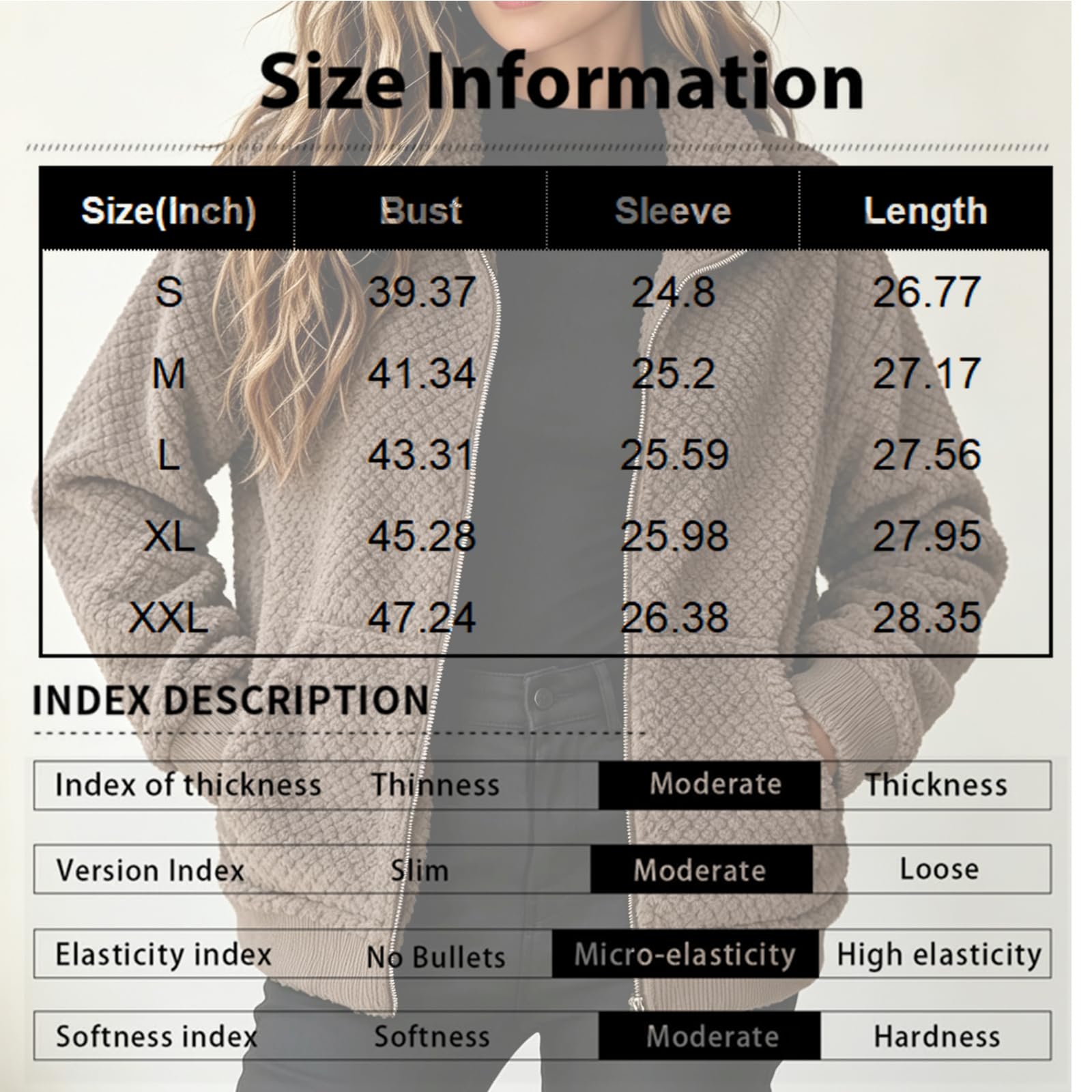 FUPODD Fleecejacke Damen Ohne Kapuze Teddyjacke Flauschig Winterjacke Warm