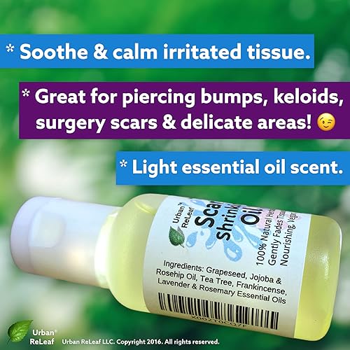 Miniatura 3 de Urban ReLeaf Aceite que encoge las cicatrices. Descolora suavemente el daño tisular, nutritivo vegano eficaz. Ayuda a queloides, golpes, cicatrices