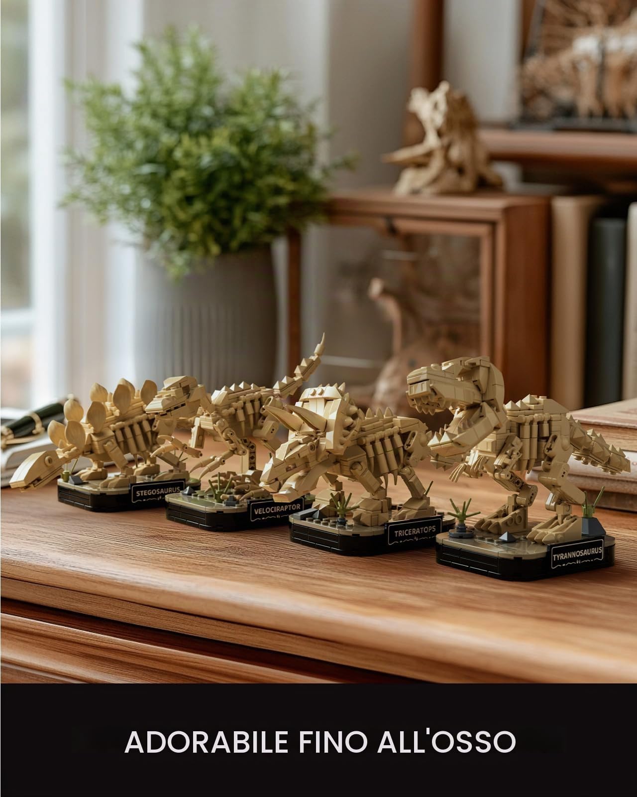 Nifeliz Small Collezione di Scheletri di Dinosauro, 4 Kit di Modelli di Fossili per Adulti, per Decorazione, Regalo per Appassionati (1,101 Pezzi, NF10360)