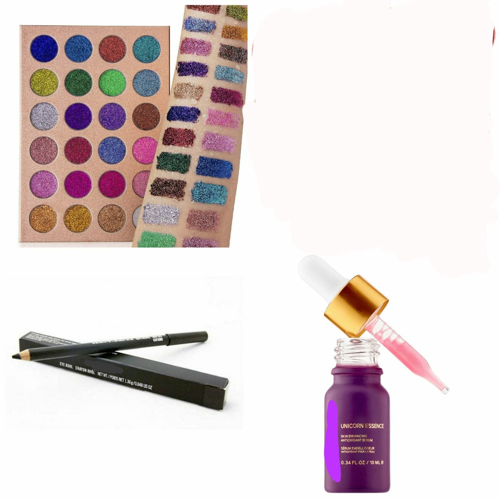 DEBRA fashion Combo Of Makeup Kit Includes Glitter Eye Shades Smolder Kajal And Face Serum For Womens And Girls, Uses - Wedding Functions, Party