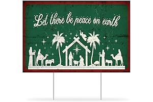 Peace on Earth Outdoor Christmas Sign: Divine Nativity Decoration for Harmony and Hope
