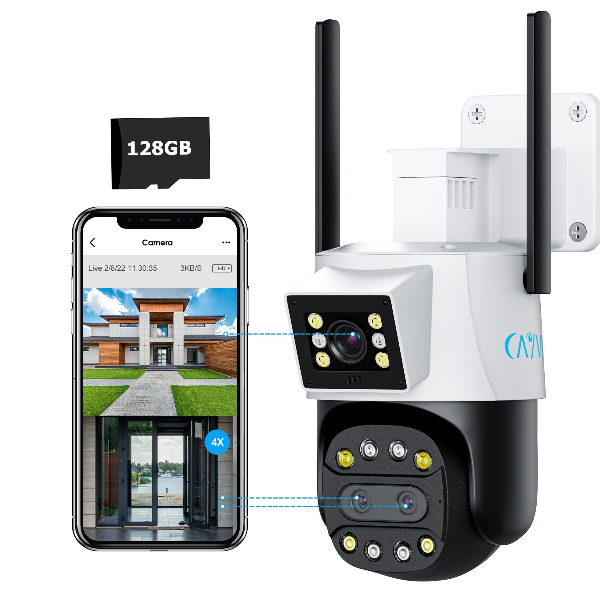 Cámara De Vigilancia EXTRALINK Perun 1296P PTZ WiFi - Cámara IP Exterior, Visión Nocturna En Color, ángulo Amplio, Seguimiento Inteligente, IP65