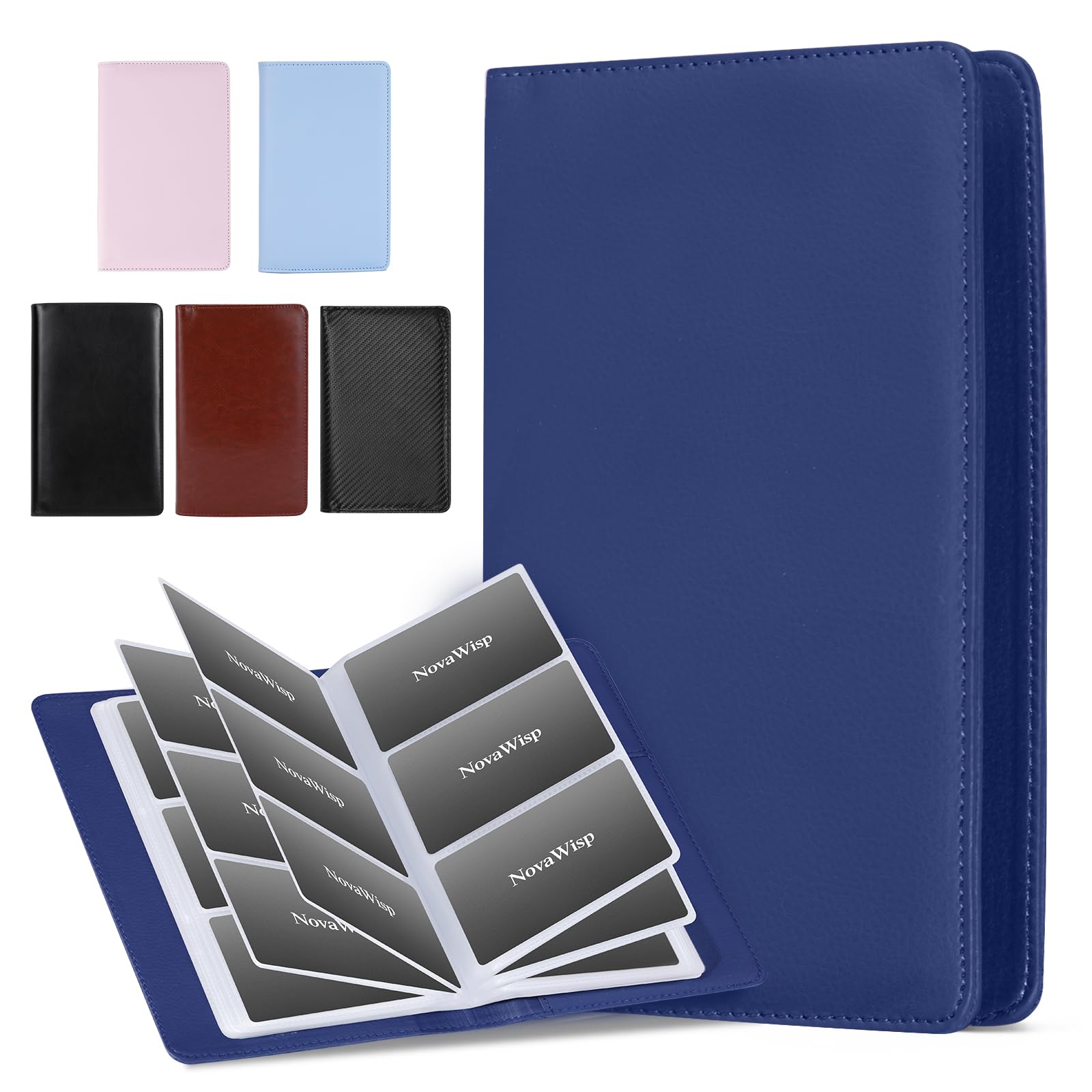 300 Business Cards Holder, 50 Pages Gift Cards Holder, Professional PU Leather Credit Cards Organizer Wallet, Portable Name Card Book Binder Folder,