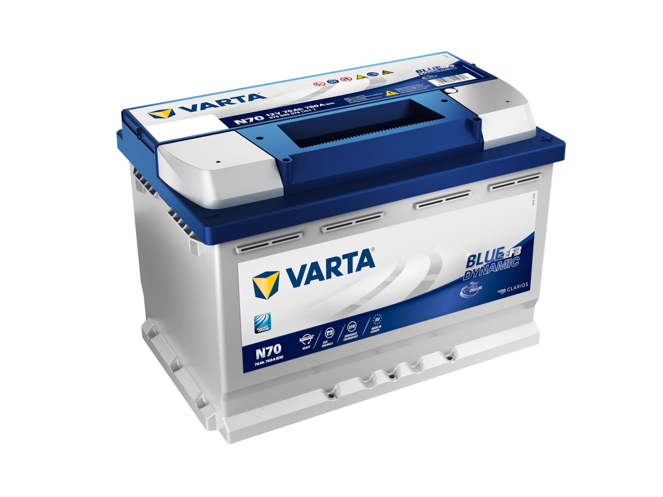 Amazon | Varta Blue Dynamic EFB N70, 70 Ah 760 A | カーバッテリー