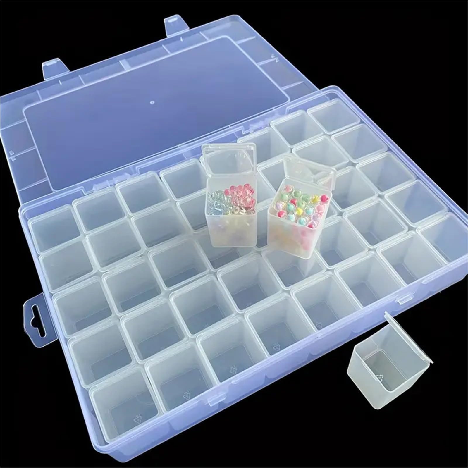 Aufbewahrungsbox für Fuse Beads Großes Kunststoff-Aufbewahrungsbox-Set, 40 Gitter, transparente Kunststoff-Aufbewahrungsbox – perfekt for Perlen, Schmuck und Kunsthandwerk(1Pcs)