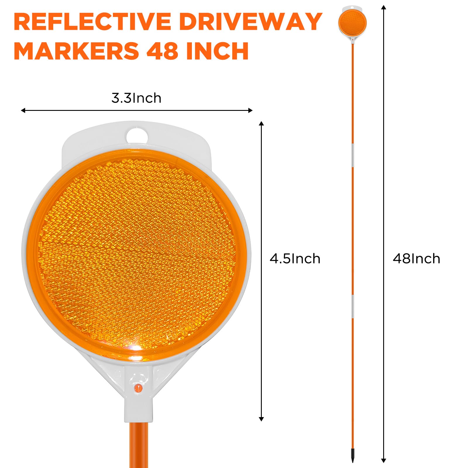 Reflective Rods Driveway Marking Fiberglass Rods Reflectors For Driveway Entrance
