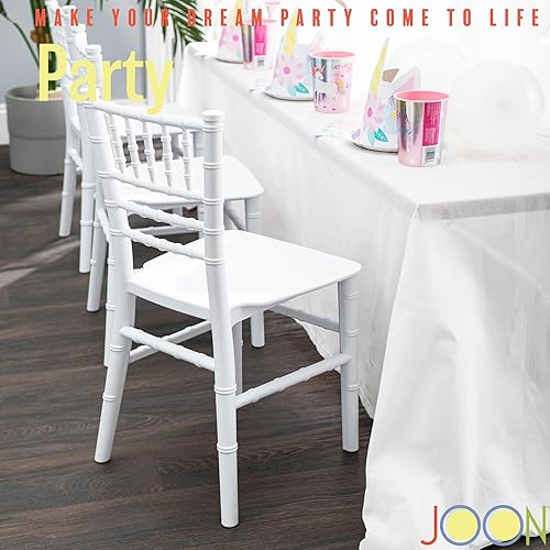 Miniatura 2 de JOON Paquete de 2 sillas Tiffany Chiavari para niños, 25 x 13 x 14.5 pulgadas, policarbonato, altura del asiento de 12.75 pulgadas, diseño elegante