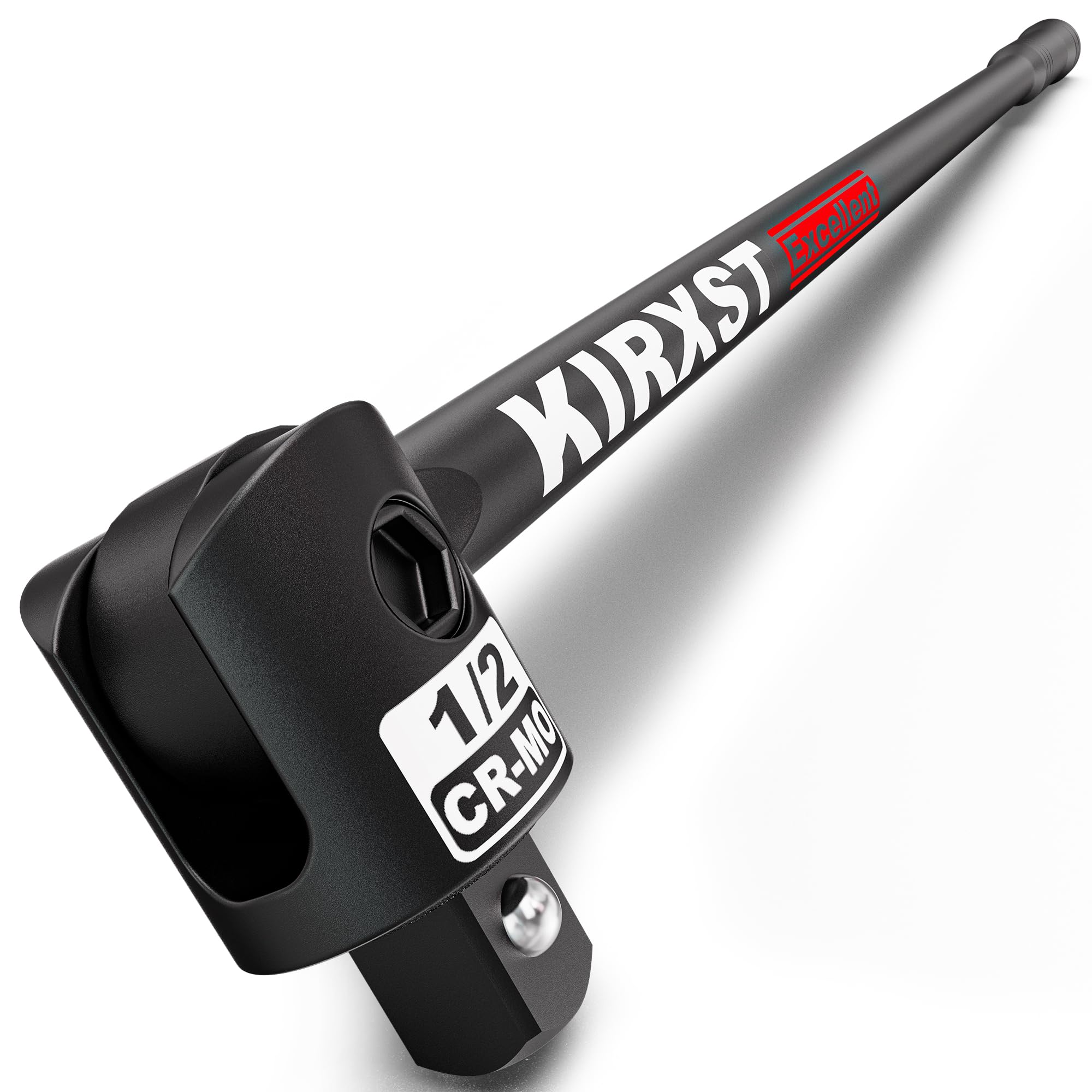 Chiave a Bussola 1/2", Breaker Bar 600 mm, Barra di Rottura Metrica, Manico Articolato con Testa Girevole 250°, per Ruote Auto