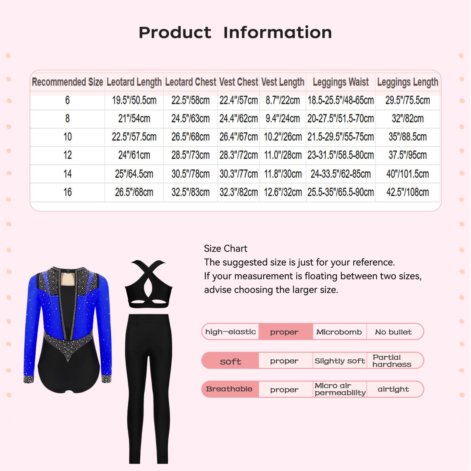 Tuta da Ginnastica Bambina Body Danza Classica a Manica Lunga Leotards da Balletto con Crop Top e Pantaloni Leggings Abito da Pattinaggio Artistico
