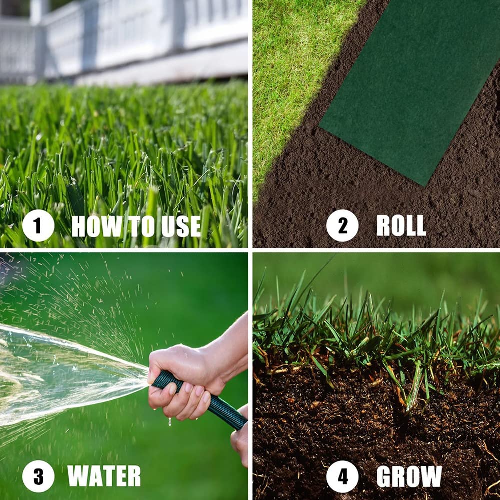 Buy Grass Seed Mat Roll Biodegradable Lawn Seed Mat Easy to Use Growing