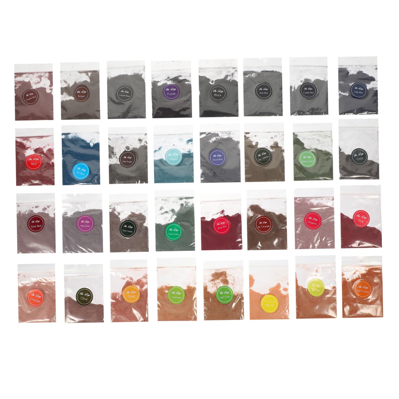 Kit di 32 Borse di Polvere per Tie Dye Colori Permanenti Ricchi, per Tessuti come Cuscini e Sciarpe, per Attività Creative e Divertimento in Famiglia