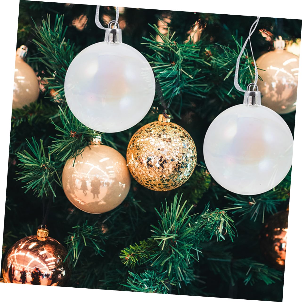 TOPBATHY 24pezzi Palline di Natale da Appendere Decorazioni per Albero di Natale Ornamenti Infrangibili in Plastica Addobbi Natalizi per Casa e Festa