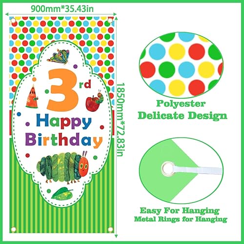 Miniatura 3 de Always Hungry Caterpillar Happy 3rd Birthday Party - Fiesta temática de libro de imágenes, fiesta temática de baby shower, accesorios para cabina de