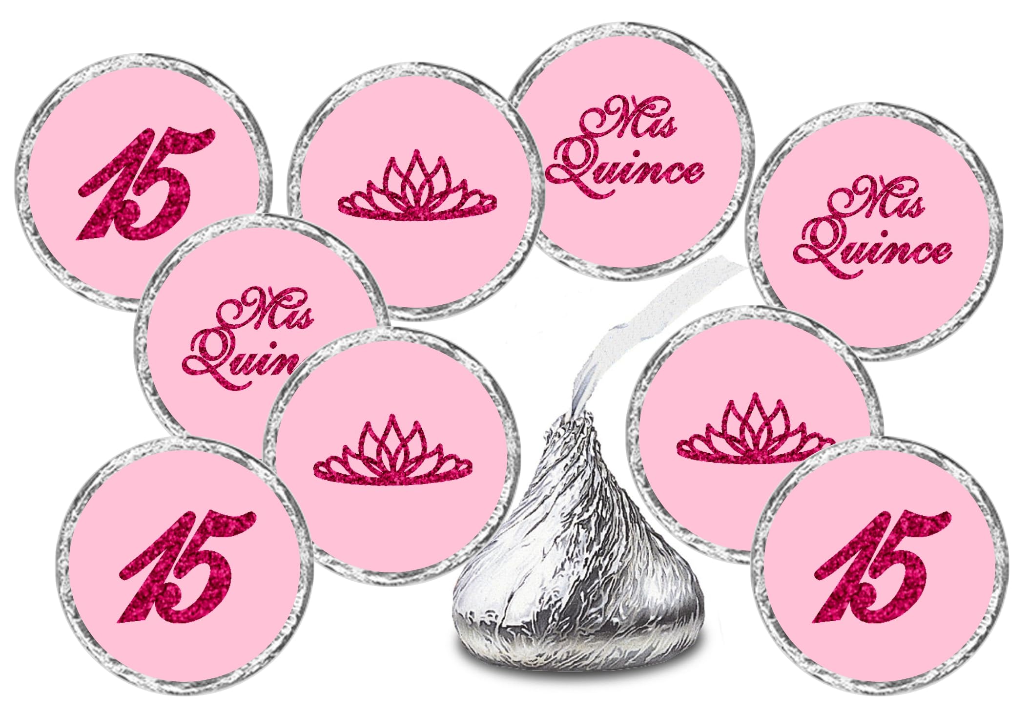 Autocollants d'anniversaire en forme de gouttes de chocolat pour décoration de fête Mis Quince