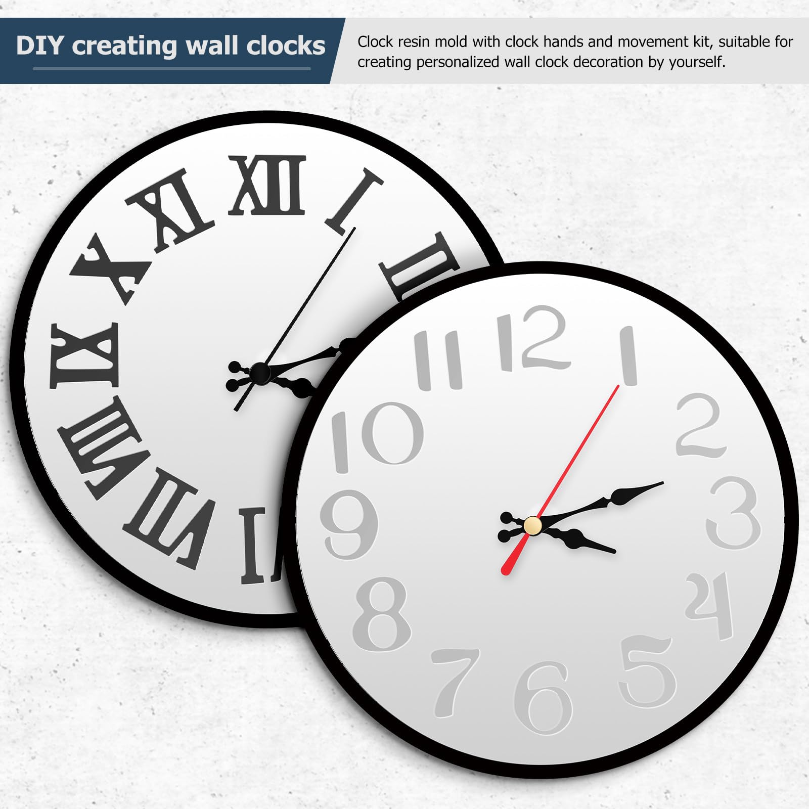 Toddmomy 2 Sets Moules à Horloge en Silicone Kit de Moulage Résine pour Création d'Horloges Murales Décoration