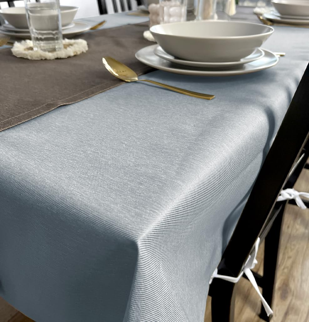 Rollmayer Tischdecke Velvet Uni Hellgrau 218 140x450cm