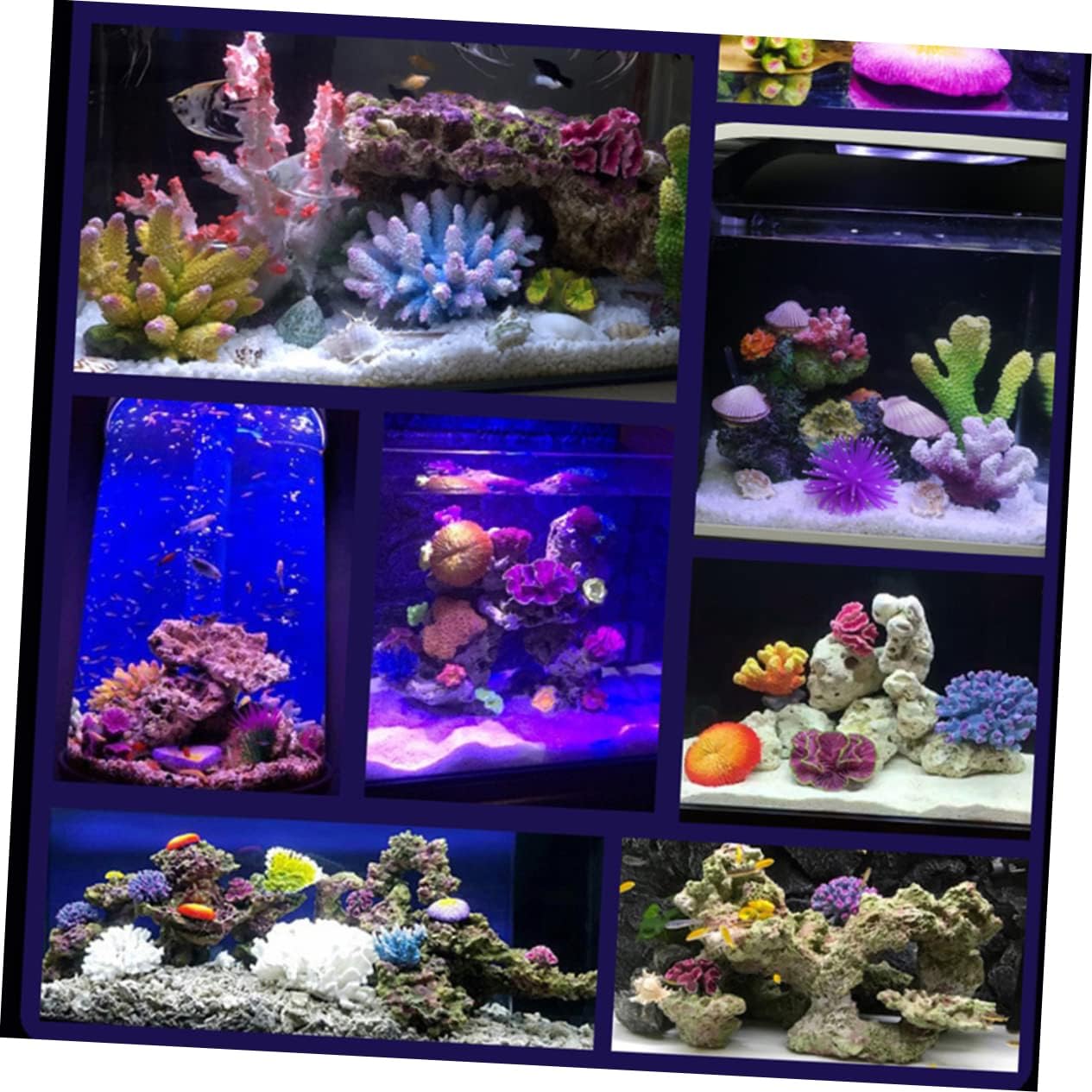 2pcs Fish Tank Plant Plants for Fish Tank Plant Landscaping Ornaments Aquarium Artificiales para Faux Plants Decor Artificial Plants for Tank Coral The Mediter