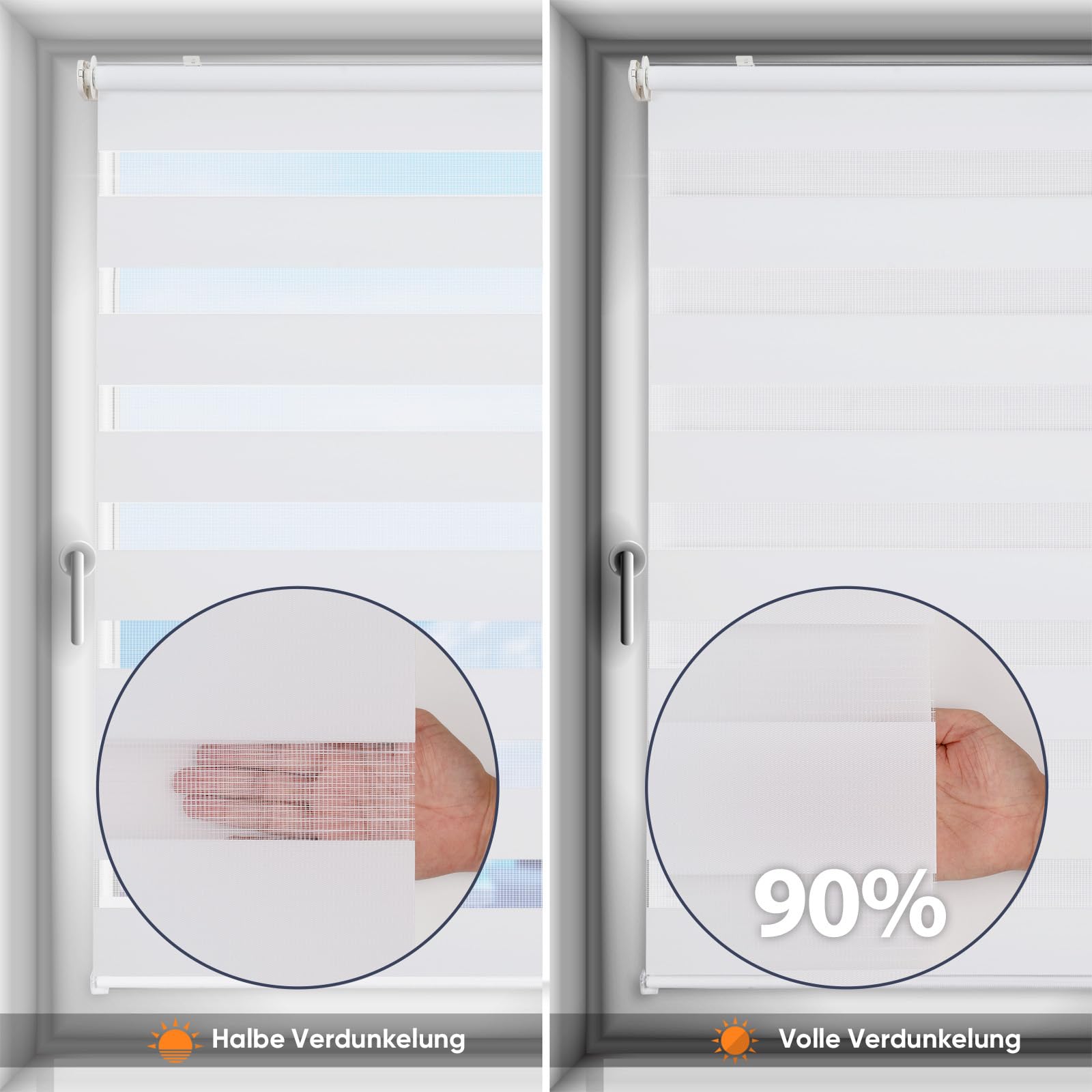 Sekey Doppelrollo Klemmfix ohne Bohren für Fenster – Bild 4