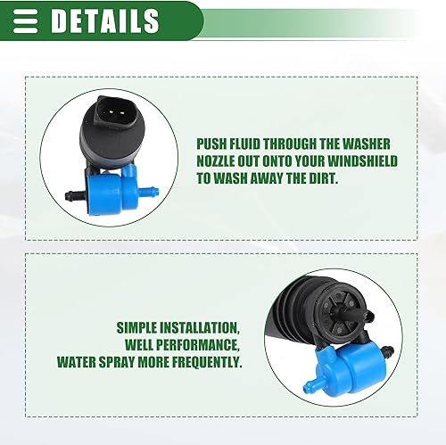 Miniatura 5 de Motoforti Bombas de limpiaparabrisas con ojales, bomba de líquido para limpiaparabrisas para Jeep Wrangler Liberty, para Dodge Durango Journey, para