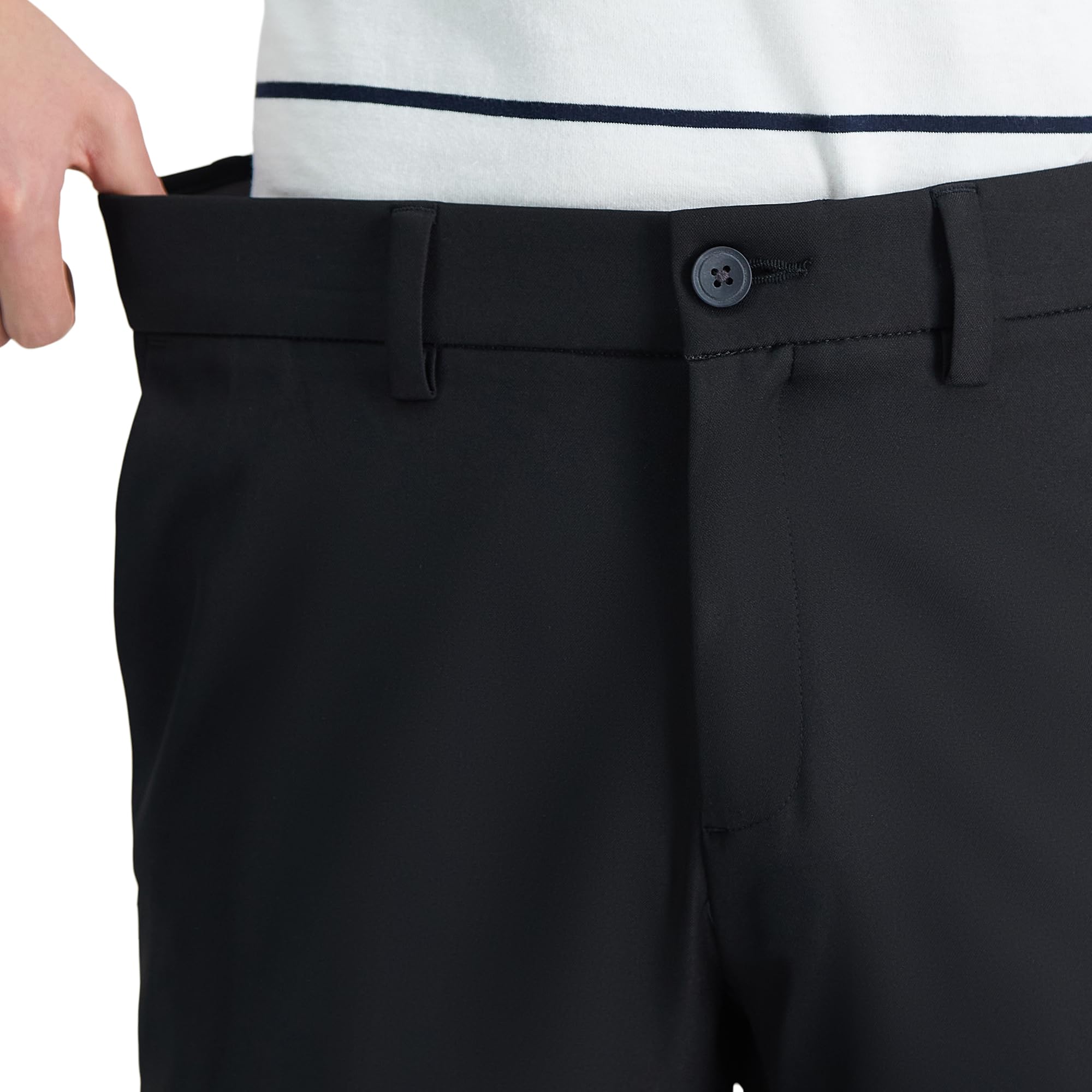 Haggar Męskie spodnie Cool 18 Pro Straight Fit Flat Front Super Flex Waistband Casual Pant