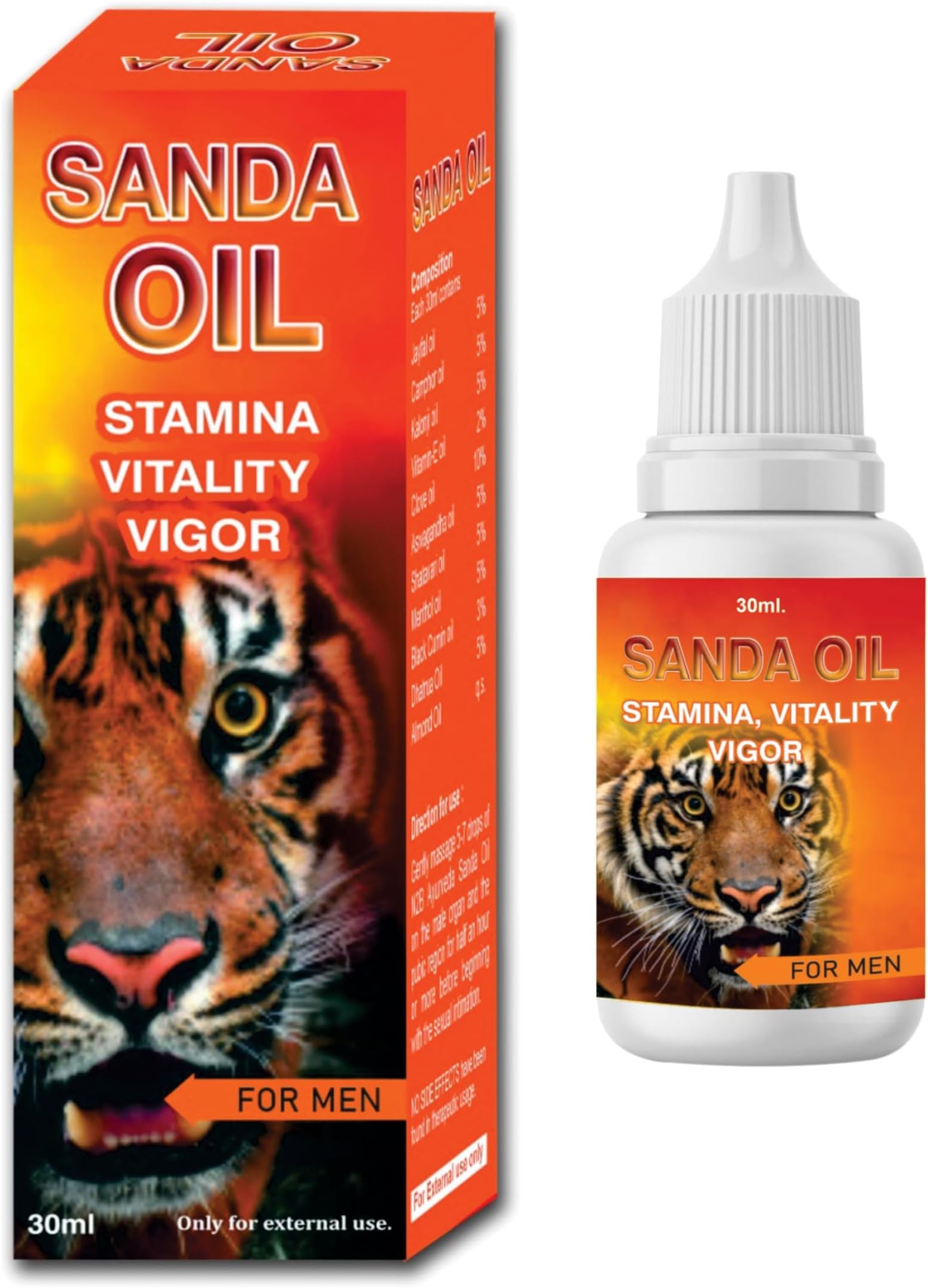 Sanda Oil for Men – 30ml | Ayurvedic Herbal Massage Oil for Stamina, Vitality & Vigor | 100% Natural, Non-Sticky, Aromatic Formula | Supports Relaxation & Sensual Wellness (Pack of 1)