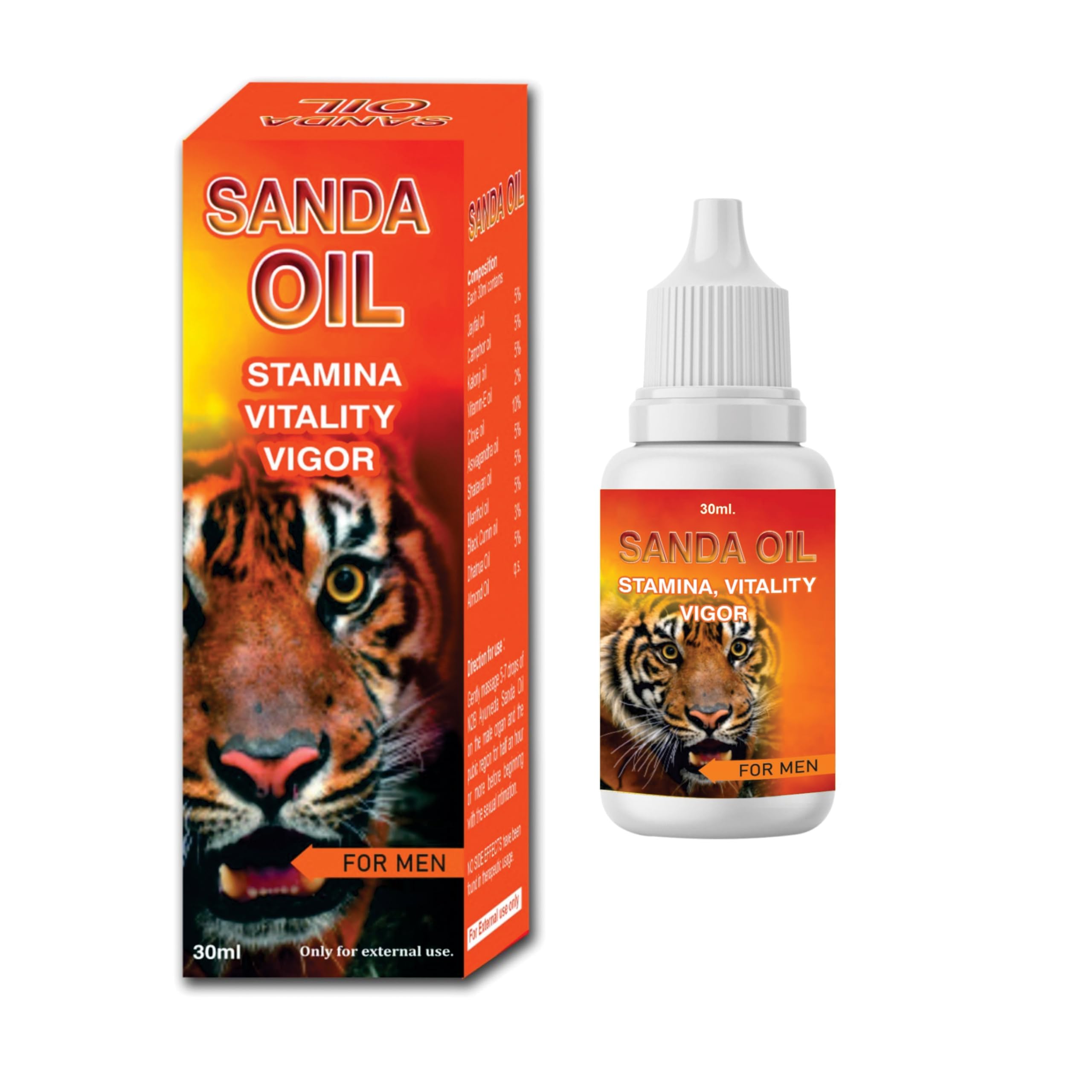 Sanda Oil for Men – 30ml | Ayurvedic Herbal Massage Oil for Stamina, Vitality & Vigor | 100% Natural, Non-Sticky, Aromatic Formula | Supports Relaxation & Sensual Wellness (Pack of 1)