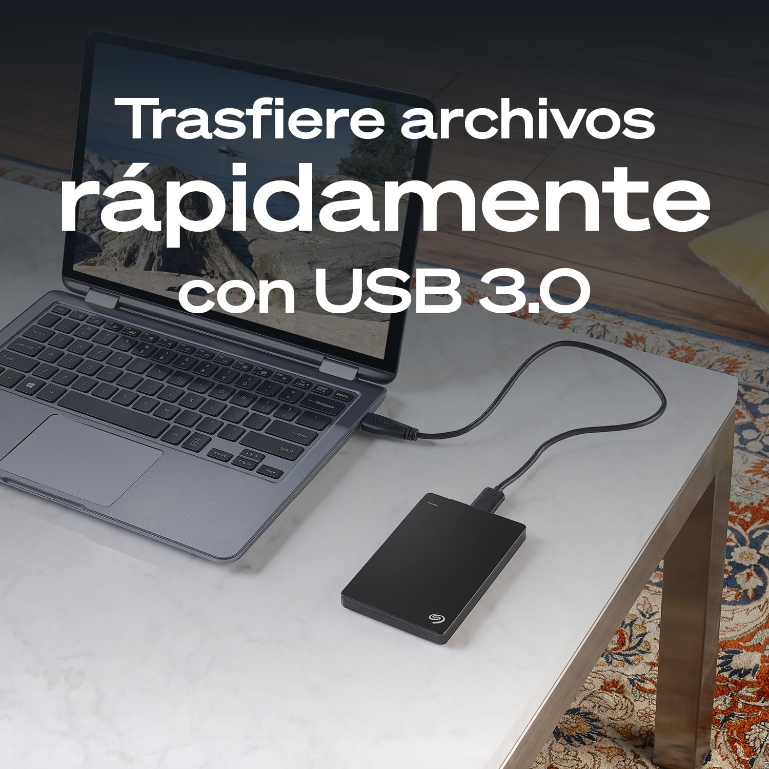 Seagate 2TB Disco Duro Portátil | USB 3.0 (STGX2000400) | Almacenamiento HDD diario. Copia de seguridad plug-and-play. Windows & macOS. Prueba Adobe CC. Garantía 2 años + Rescue