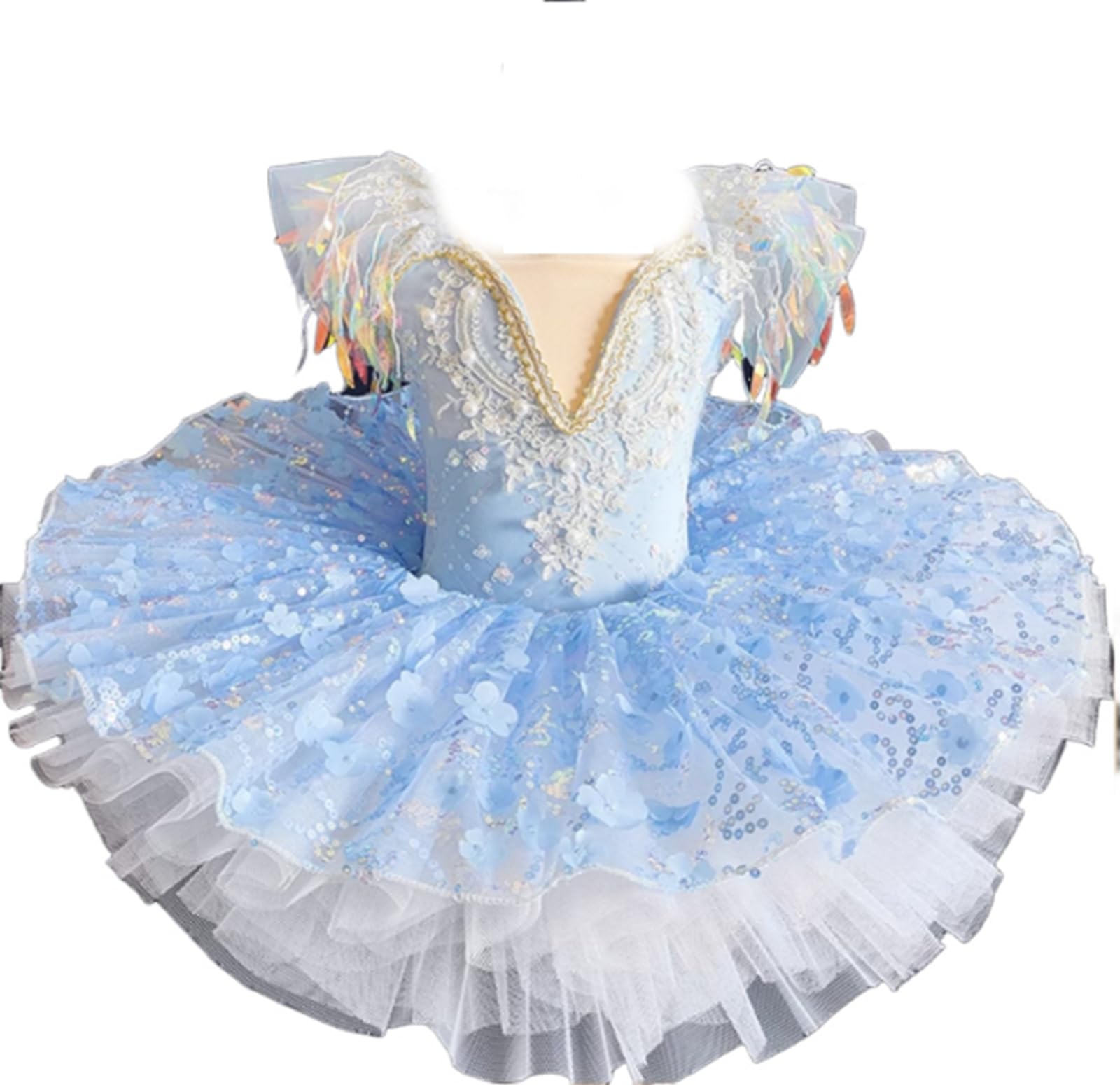 Dziewczęca Baletnica Tutu Baletowa Dla Dzieci Frędzle Strój Do Tańca Tutu Dla Dzieci Stroje Baletowe Trykoty Sukienka Baletowa Trening Sukienka Do Występów(160cm)