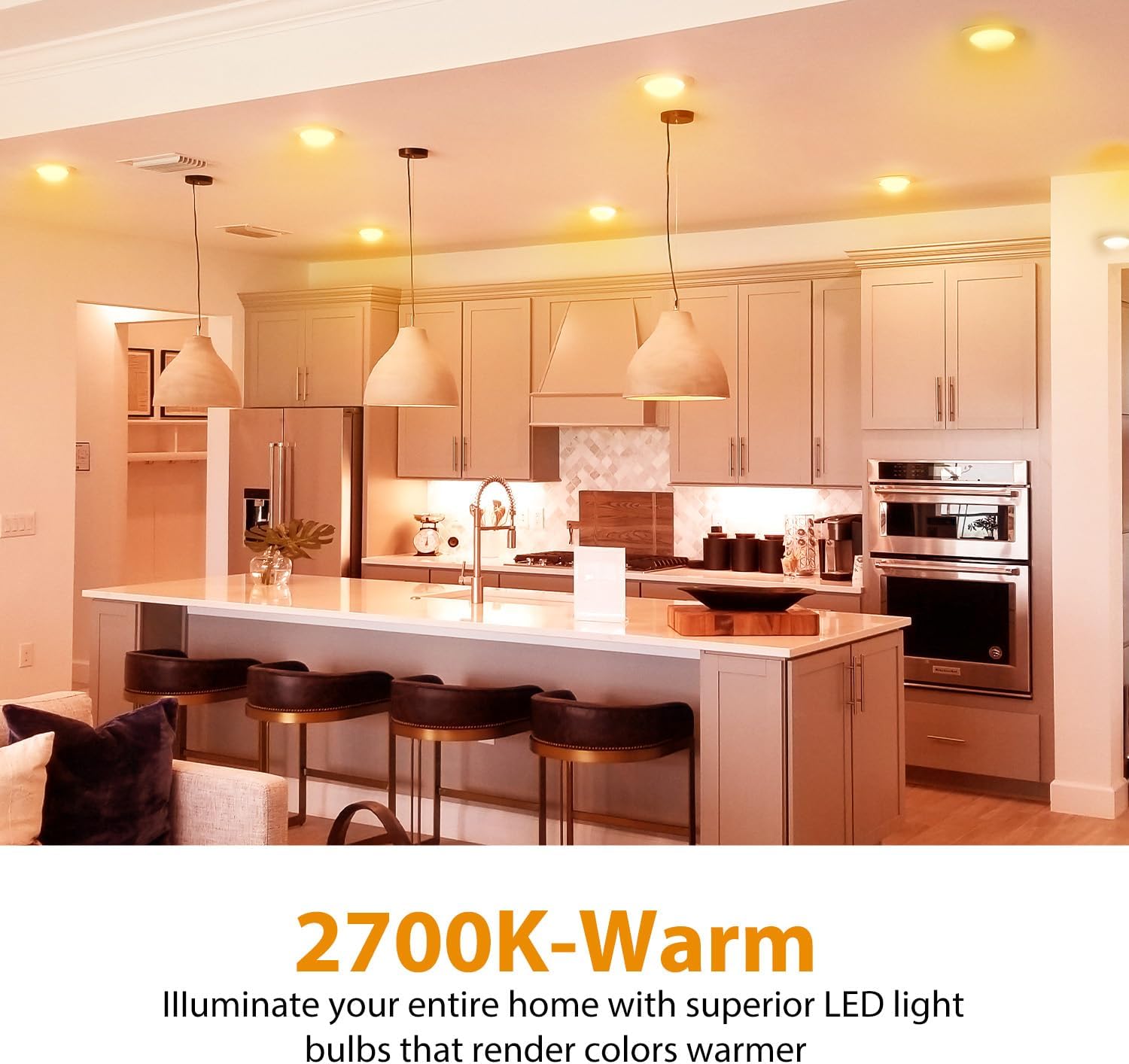 DAYBETTER BR30 Recessed Light Bulbs Equivelent 65W Dimmable Warm White 2700K, 24Pack BR30 Indoor Flood Light Bulbs 9W 120V, E26 Base for Kitchen Bathroom - Image 5