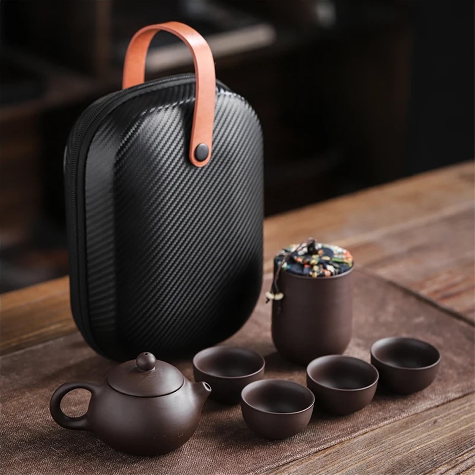 Filiżanka do herbaty z fioletowej gliny, ceramiczna, przenośny dzbanek do herbaty, zestaw do herbaty na zewnątrz, na podróż, Gaiwan, Kung Fu, zestaw do herbaty