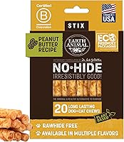 Vista 17 de Earth Animal No Hide Stix - Palitos masticables sin cuero de larga duración para perros pequeños, sabor a carne de res - Paquete de valor de 20