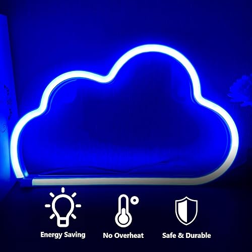 Miniatura 7 de Letrero de neón de nube, lámpara LED de nube para dormitorio, decoración de habitación alimentada por USB, decoración estética para adolescentes,