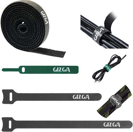 Gizga Essentials Cable Organiser, Cord Management System for PC, TV, Home Theater, Speaker & Cables, Reusable Cable Organizer for Desk, Double…