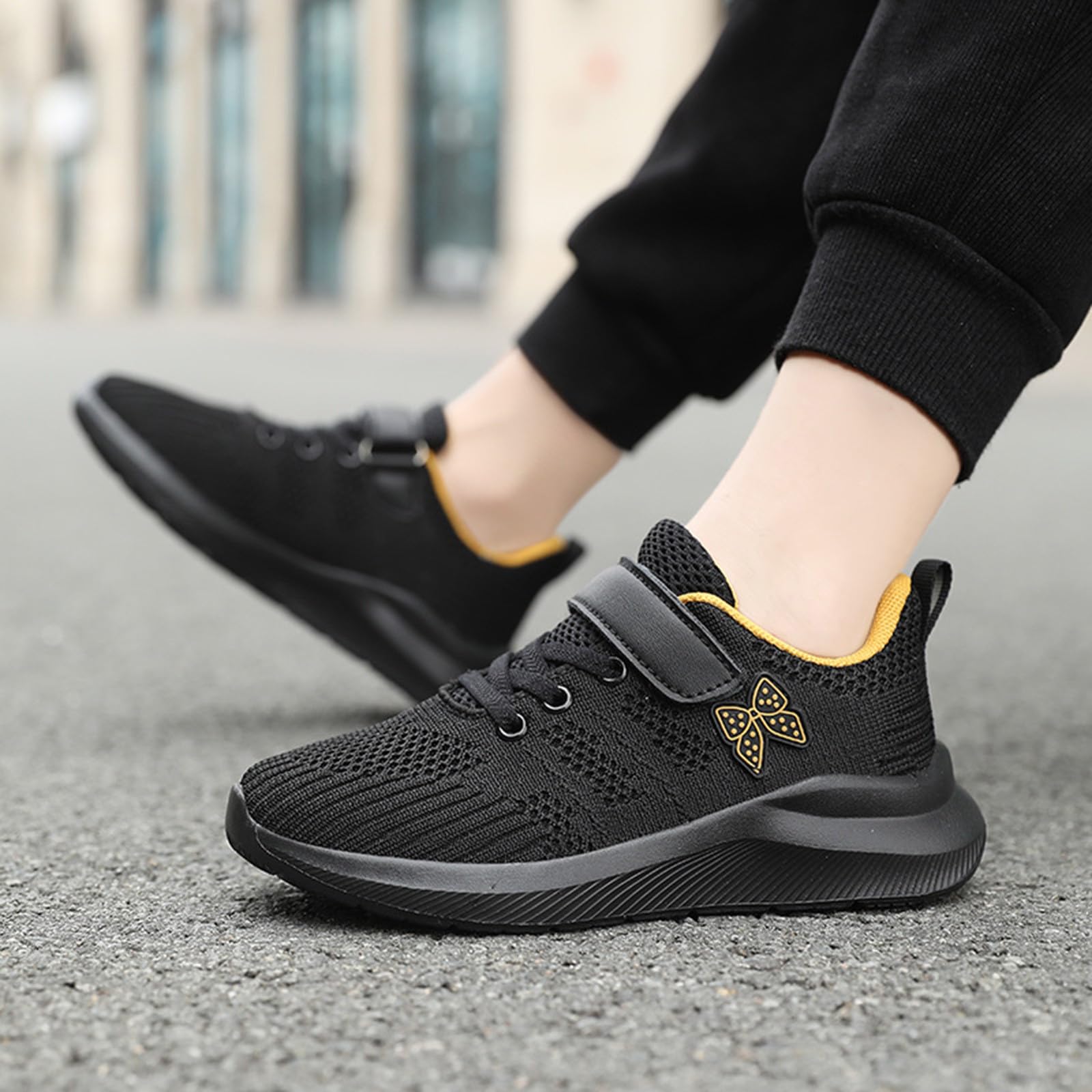 Genérico Moda para niñas Zapatos Casuales,Calzado Deportivo Suave Cierre fácil y práctico Transpirable al Calor Zapatillas de Correr Deportivas Suela Antideslizante Uso en Todo el año