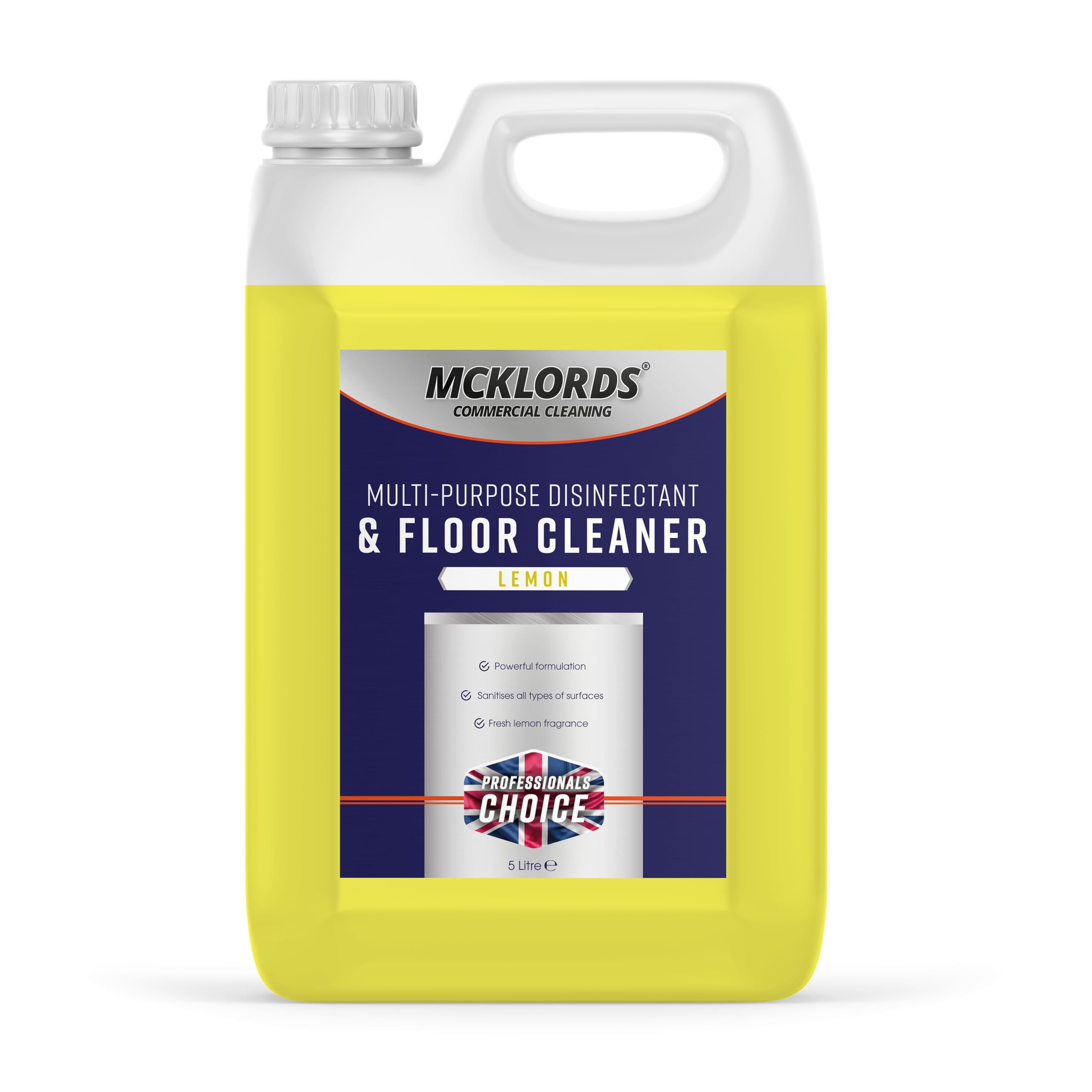 McKLords Commercial - Multi-Purpose Disinfectant and Floor Cleaner - Concentrated, Dilutable & Powerful Hygiene Solution for Hard Surfaces - 5L