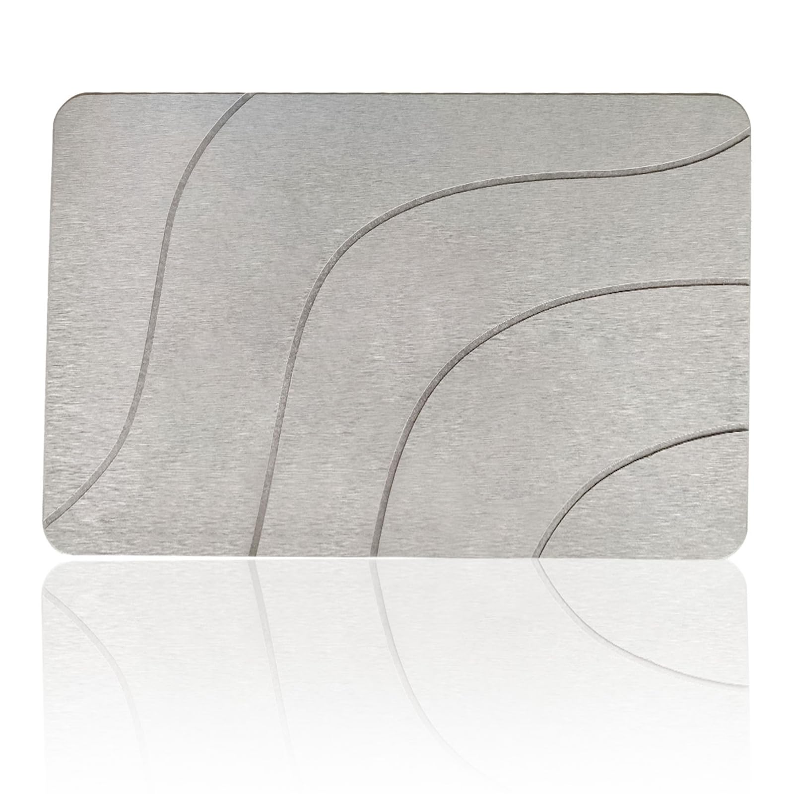 Stone Bath Mat, Diatomaceous Earth Bath Mat Non-Slip Super Absorbent Quick Drying Bathroom Floor Mat Stone Shower Mat, Natural, Easy to Clean (Light Gray, 23.6" x 15.7")