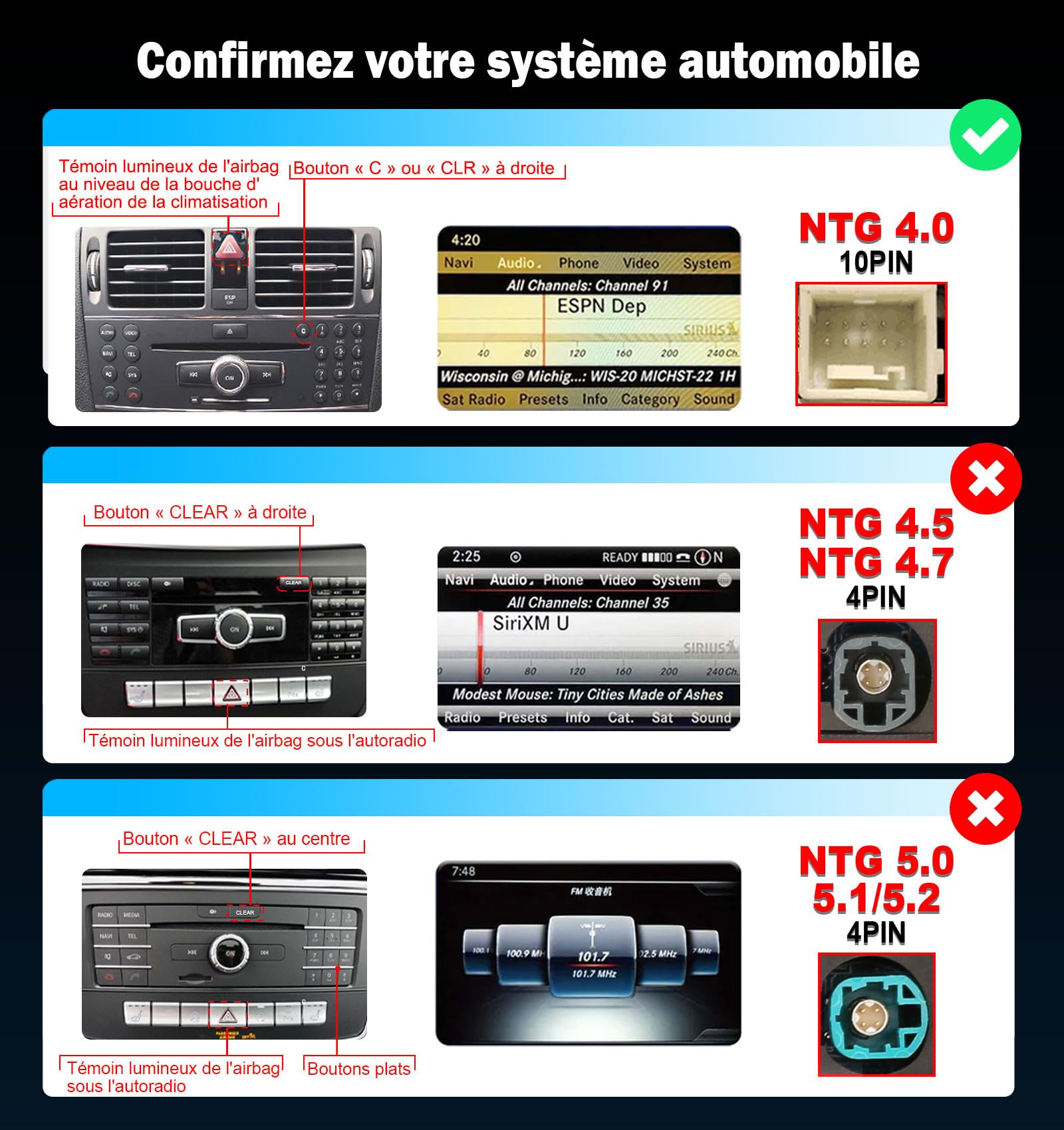 Autoradio Android 15 12,3" pour Mercedes GLK X204 2009-2012 NTG 4.0 | Qualcomm Snapdragon 668S | 8 Cœurs 8Go+128Go | CarPlay & Android Auto | GPS Bluetooth 5.1 Dab+ WiFi 4G DSP COMAND TPMS