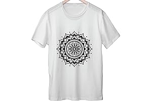Magnificent Mandala Lotus Flower Yoga Minimalist T-shirt in White