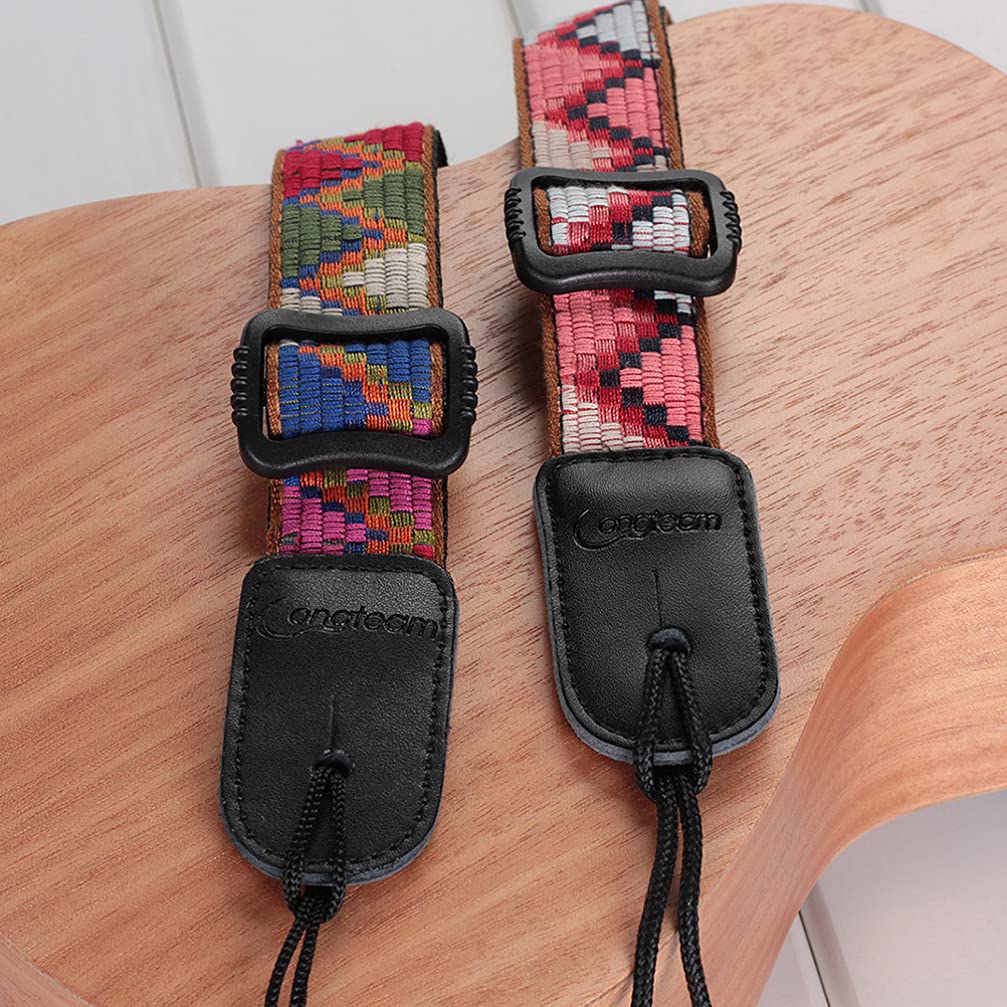 EXCEART Sangle de ukulélé hawaïenne vintage tissée Sangle d'épaule pour banjo Sangle réglable Sangle de rechange pour ukulélé banjo mandoline